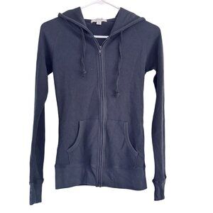 Active Basic California Women's Black Cotton Spandex Knitted Long Sleeve Hoodie